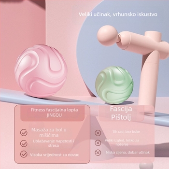 Fasična masažna lopta za masažu stopala, duboka relaksacija mišića na akupunkturnim točkama, olakšanje ramena i vrata, joga meridijanska lopta; Materijal: TPE; Težina: 135 g; Nije napuhljiva