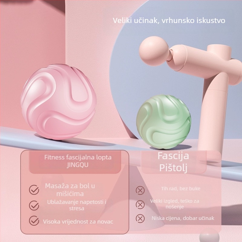 Fasična masažna lopta za masažu stopala, duboka relaksacija mišića na akupunkturnim točkama, olakšanje ramena i vrata, joga meridijanska lopta; Materijal: TPE; Težina: 135 g; Nije napuhljiva