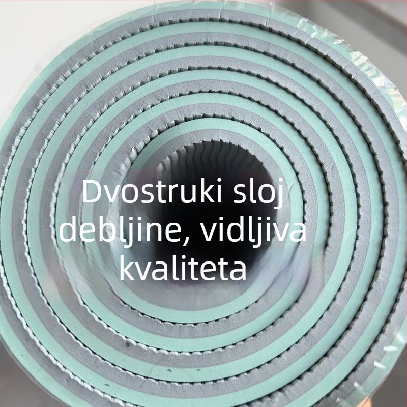 Joga podloga za početnike, materijal TPE, protuklizna površina, debljina 8 mm, linije za poravnanje