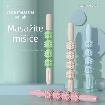 Kangyi masažna štapić s teksturom vukovih zuba, fascijalna lopta i valjak za masažu listova, dodatak za jogu – tri ili četiri kotača