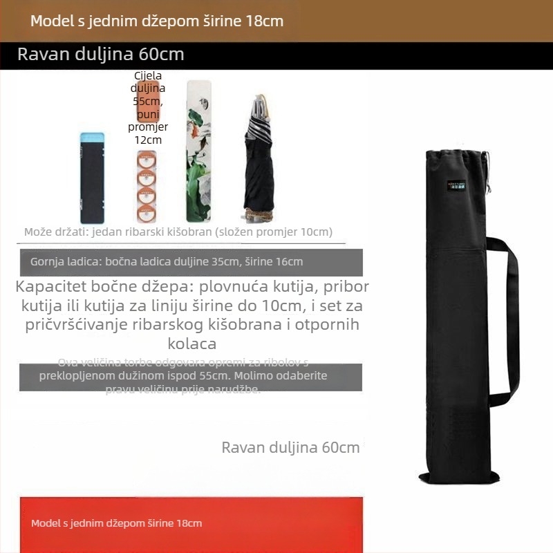 Torba za štapove za pecanje – Marka: Druga; Materijal: PVC; Vodootpornost: Ne.