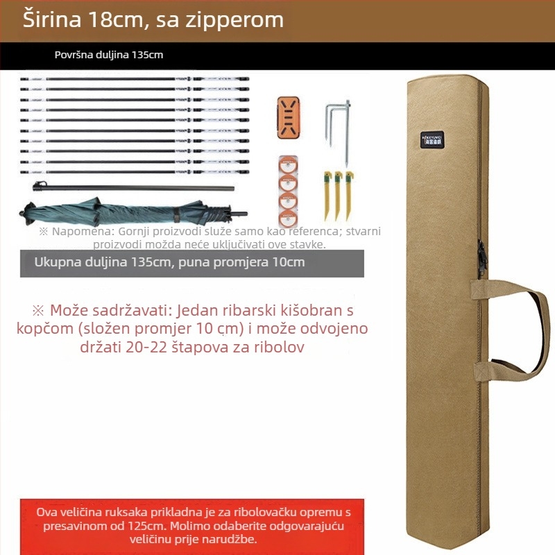 Torba za štapove za pecanje – Marka: Druga; Materijal: PVC; Vodootpornost: Ne.