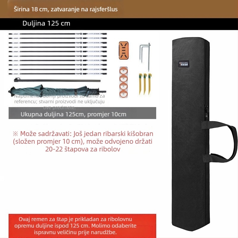 Torba za štapove za pecanje – Marka: Druga; Materijal: PVC; Vodootpornost: Ne.