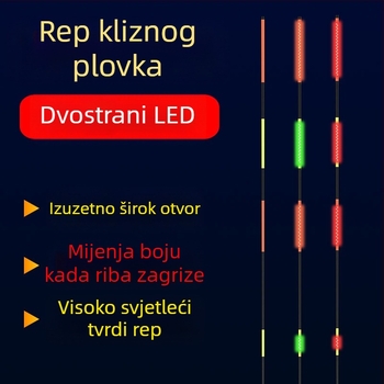 LED svjetleći plovak za dugačka bacanja, debeli i izražajni dizajn, mijenja boju pri ugrizu, široko stražnje krilo