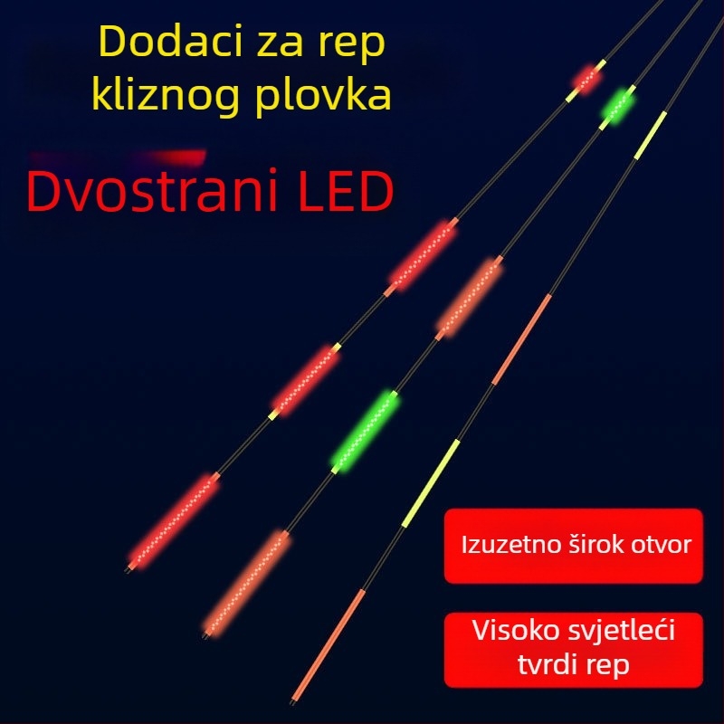 LED svjetleći plovak za dugačka bacanja, debeli i izražajni dizajn, mijenja boju pri ugrizu, široko stražnje krilo