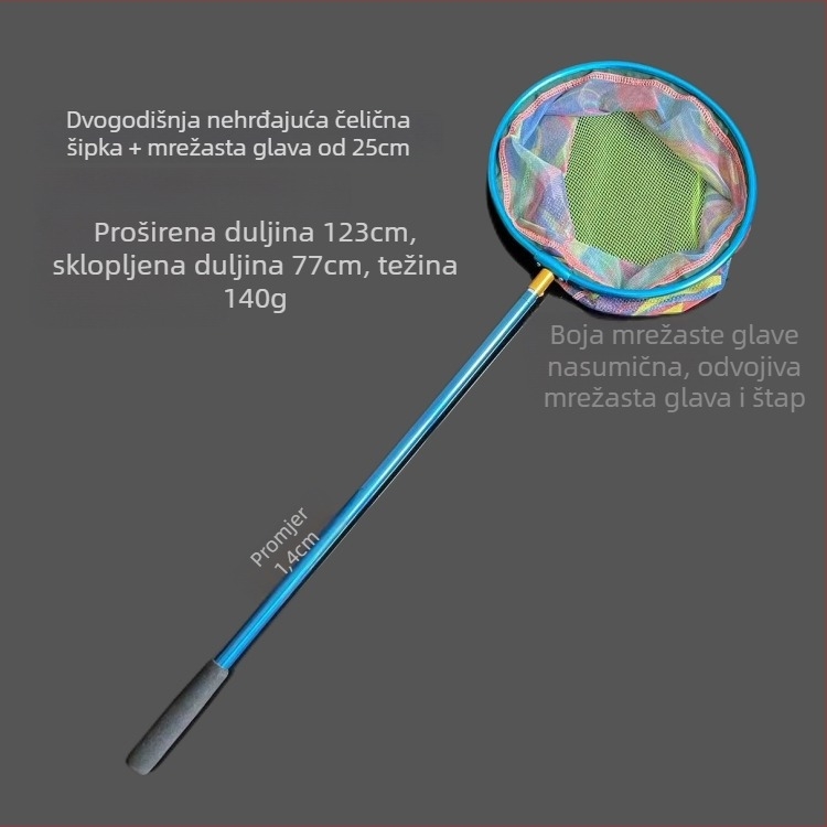 Dječja mreža od nehrđajućeg čelika, sklopiva za lov insekata i riba na otvorenom