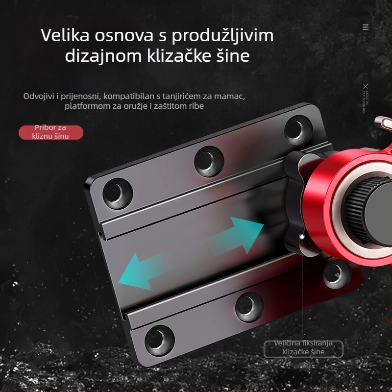 Neprekidno podesivi set dodataka za kutiju za ribolov, tri dijela, aluminijska legura, licencirana privatna marka