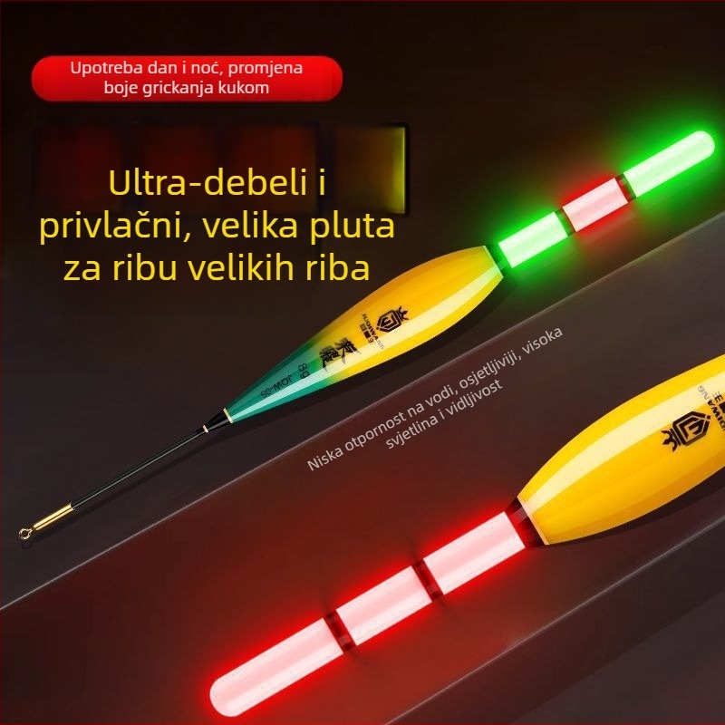 Memories Vertikalni plovak za ribolov – dugi domet bacanja, elektroničko noćno osvjetljenje, plastični