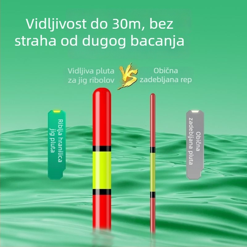 Memories Vertikalni plovak za ribolov – dugi domet bacanja, elektroničko noćno osvjetljenje, plastični