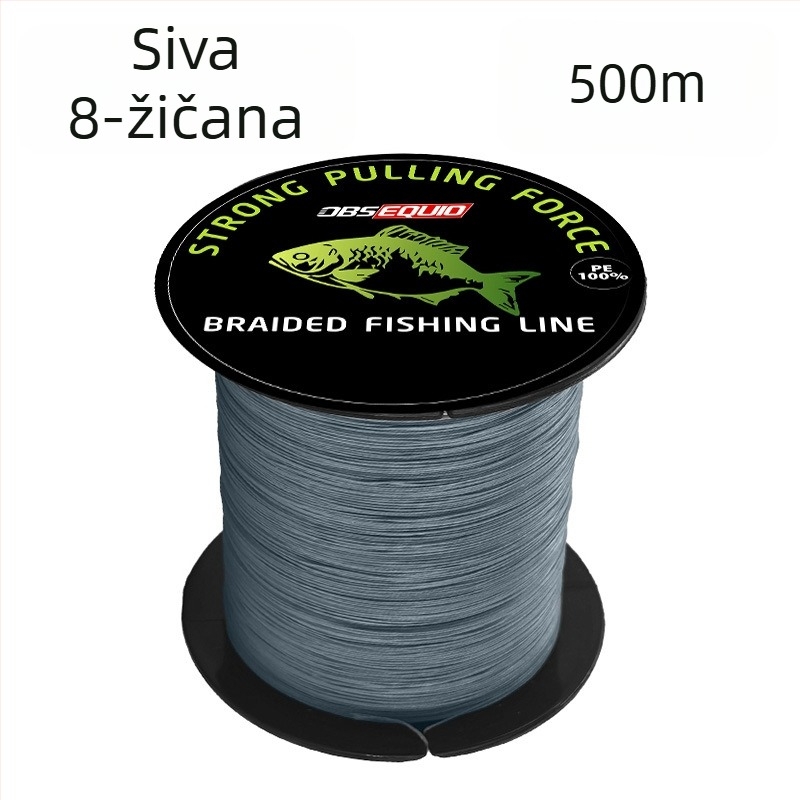 8-nitna pletena PE glavna ribolovna linija, 10–80 lb