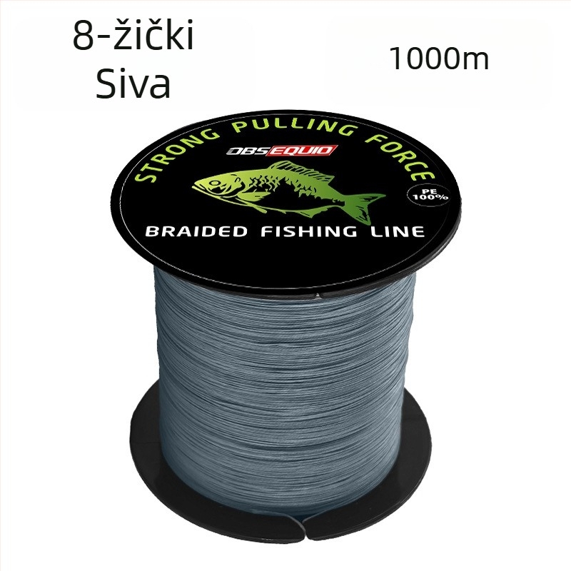 8-nitna pletena PE glavna ribolovna linija, 10–80 lb