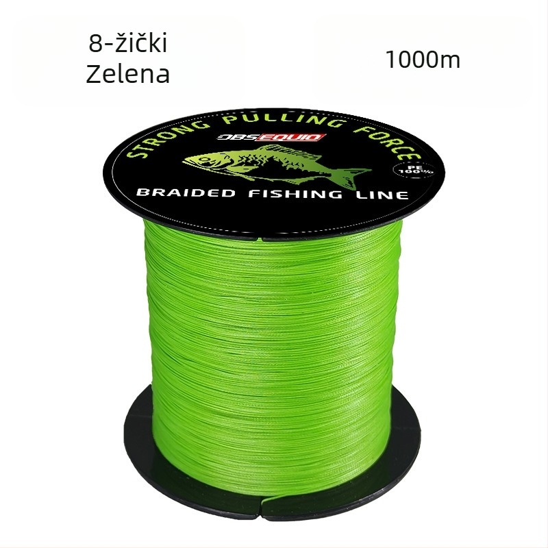 8-nitna pletena PE glavna ribolovna linija, 10–80 lb