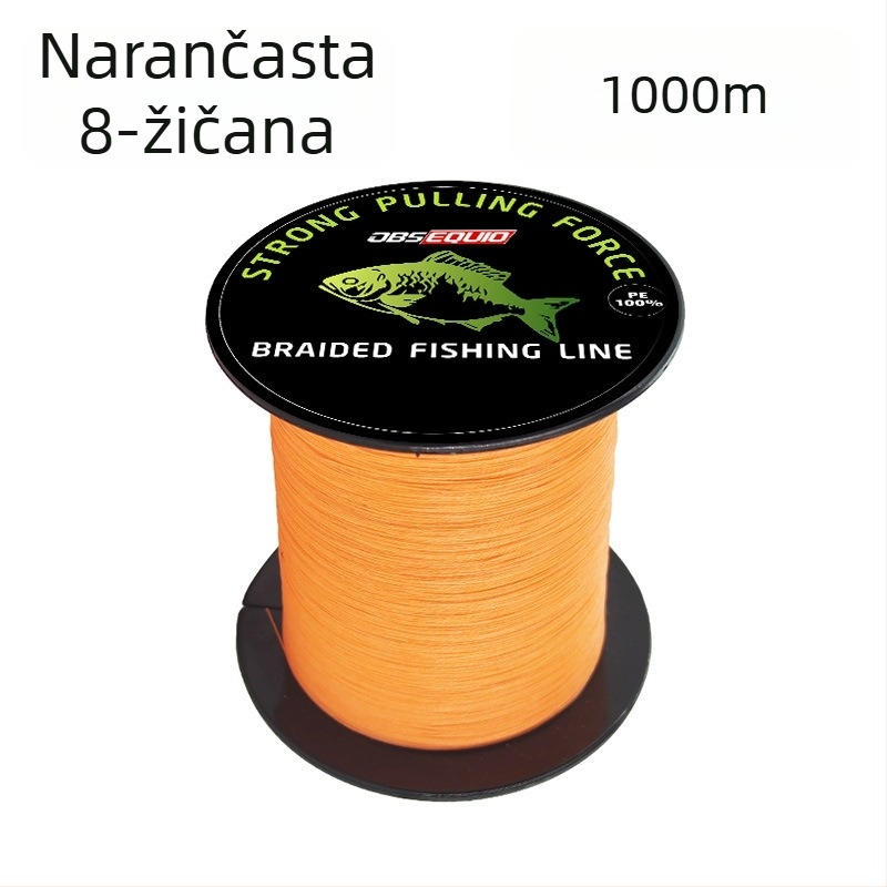 8-nitna pletena PE glavna ribolovna linija, 10–80 lb