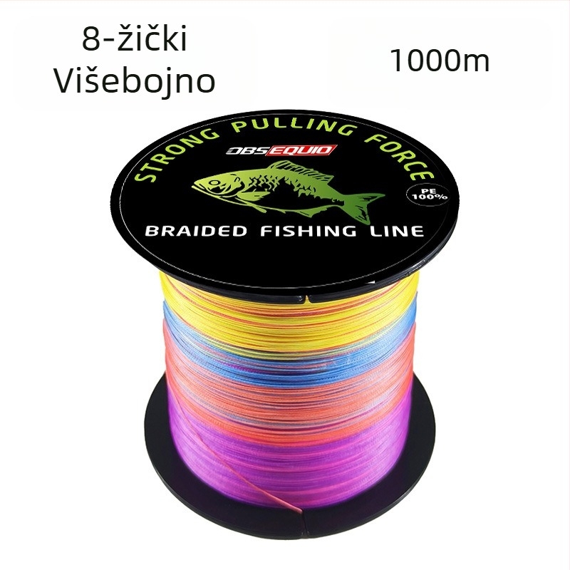 8-nitna pletena PE glavna ribolovna linija, 10–80 lb