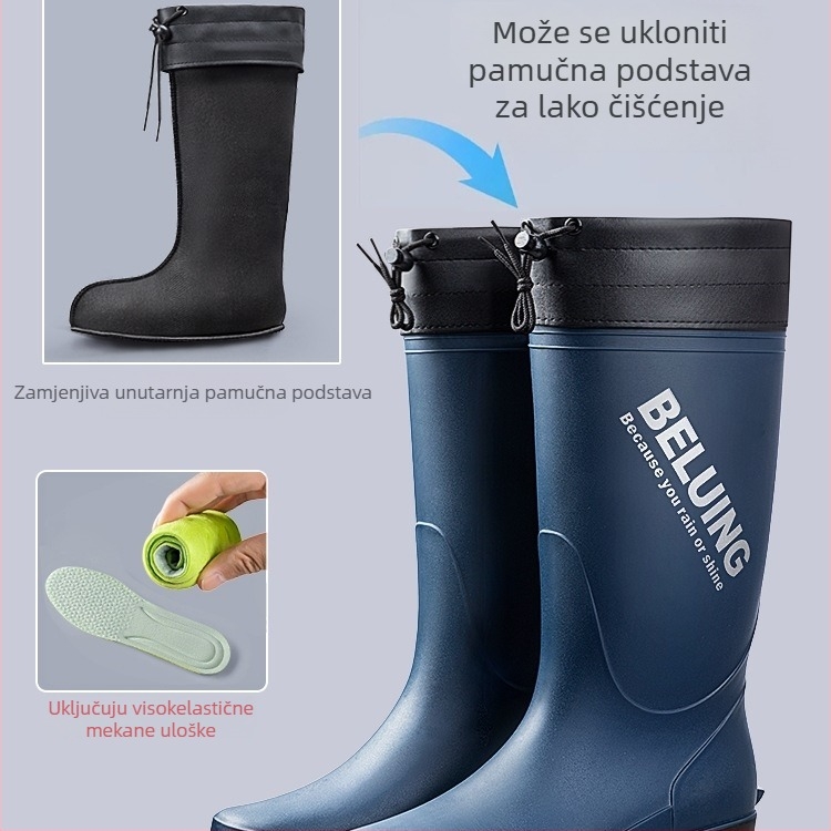 Kišne čizme za odrasle, unisex, gornji dio od plastike, niski dio cijevi, univerzalan stil