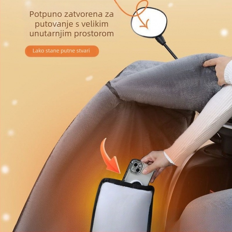 Zimski ogrtač za cijelo tijelo s fleece podstavom, Oxford tkanina, nepremokav, zaštita vrata i ramena