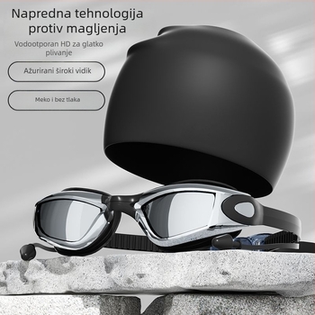 Set plivačkih naočala i kapa za odrasle – anti-fog, veliki okvir, PC leće, vodootporno