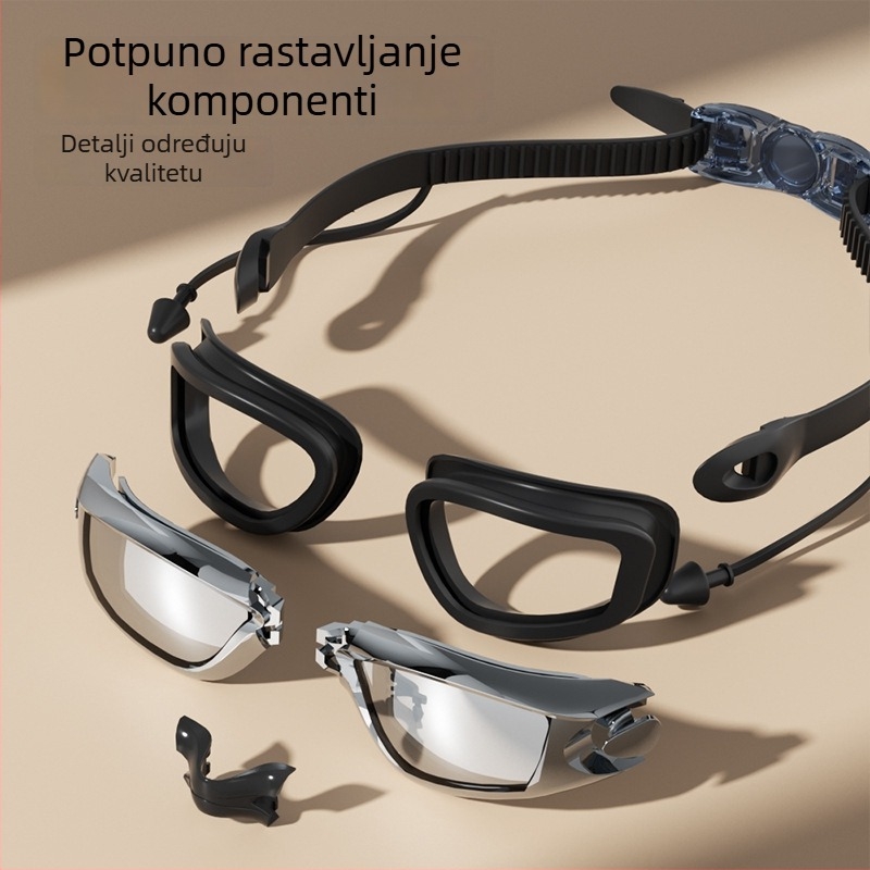 Set plivačkih naočala i kapa za odrasle – anti-fog, veliki okvir, PC leće, vodootporno