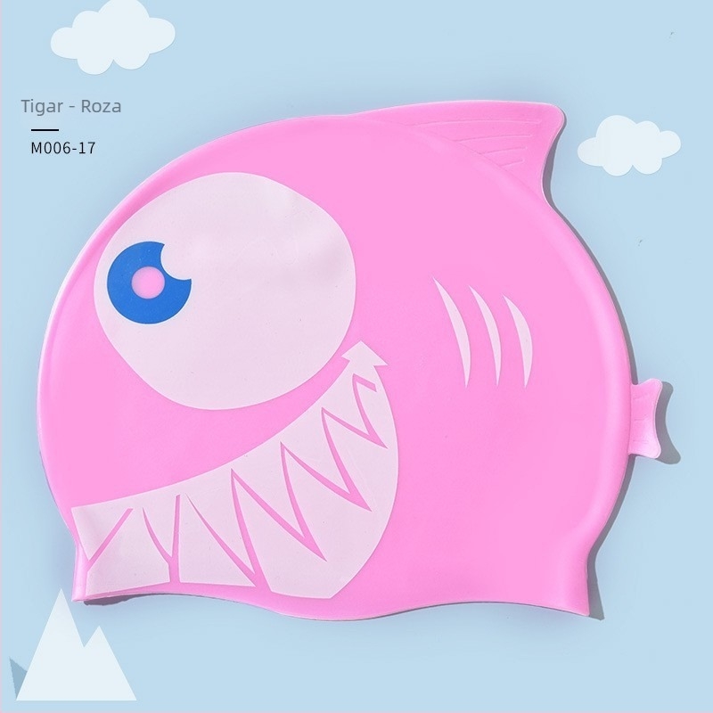 Dječja silikonska kapa za plivanje s otiskom zlatne ribice, vodootporna, visoka elastičnost, pogodna za dugu kosu