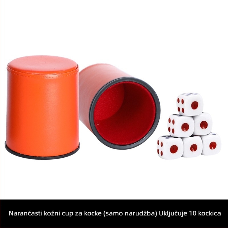 Kožni set čašica za kockice s fleeceom, zaobljeni kutovi, kutija 100 komada, pogodno za šah i igre s kartama