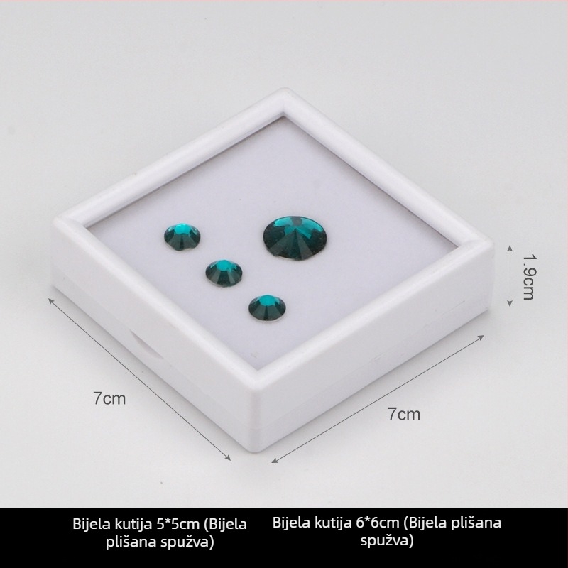 Prozirna plastična kutija za nakit, kutija za izlaganje za labave kamene i dijamante, otporna na prašinu, 1 razina