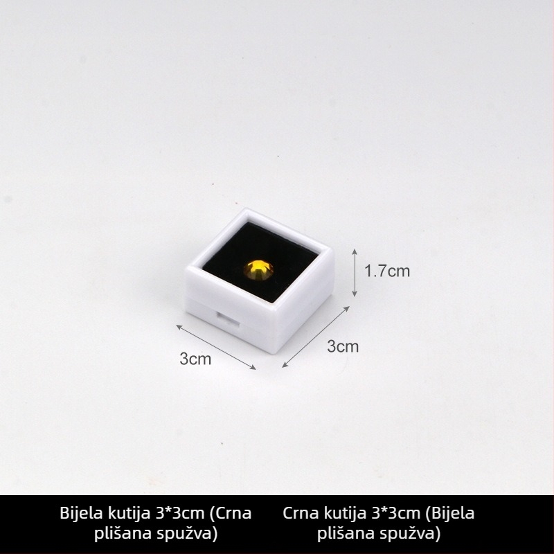 Prozirna plastična kutija za nakit, kutija za izlaganje za labave kamene i dijamante, otporna na prašinu, 1 razina