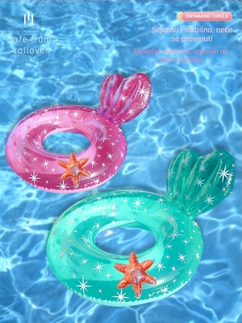 Plivački prsten za odrasle, Eleswim, ekološki PVC, jednofarbni uzorak, pogodan za kretanje i plivanje