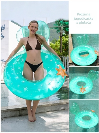 Plivački prsten za odrasle, Eleswim, ekološki PVC, jednofarbni uzorak, pogodan za kretanje i plivanje