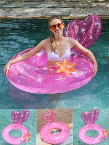 Plivački prsten za odrasle, Eleswim, ekološki PVC, jednofarbni uzorak, pogodan za kretanje i plivanje