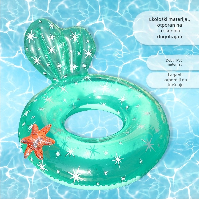 Plivački prsten za odrasle, Eleswim, ekološki PVC, jednofarbni uzorak, pogodan za kretanje i plivanje