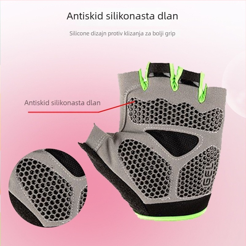 Rukavice za biciklizam s polu prstima, unisex, odrasli, najlon, otporne na habanje