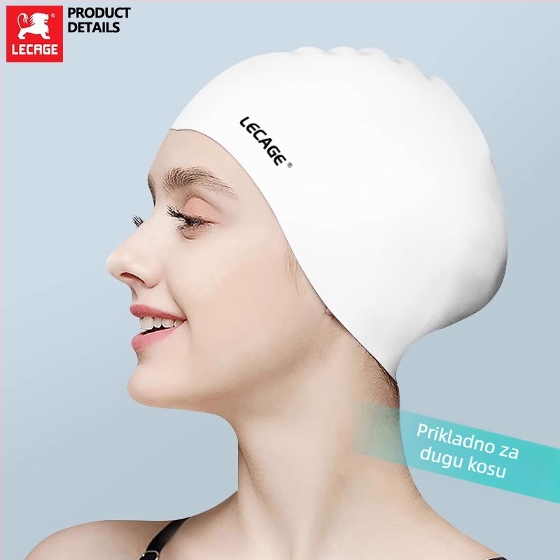 Kapa za plivanje, silikon, vodootporna, za dugu kosu, odrasli