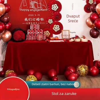 Stolnjak od poliestera, pravokutnog oblika, jednobojni uzorak, kineski klasični stil