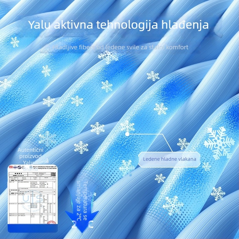 Prostirka za krevet od kemijskih vlakana, osjećaj ledene svile, dvostrana, moderni minimalistički stil, tiskani uzorak, strojno pranje, ljetno-zimska dvostruka uporaba.