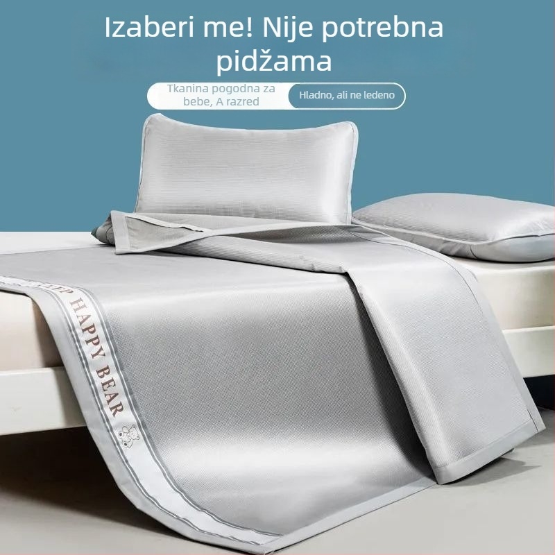 Hladna podloga od ledenog svile, visoke kvalitete, može se prati u perilici, sigurna za djecu, jednofarbna, pogodna za jednokrevetne i dvokrevetne krevete, za učenike i djecu