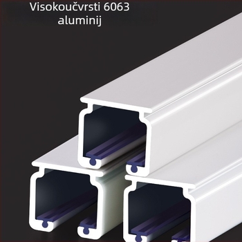 Aluminijski tračnik za zavjese, tih rad, gornja ili bočna ugradnja, jednostruki i dvostruki klizni, ravna tračnica