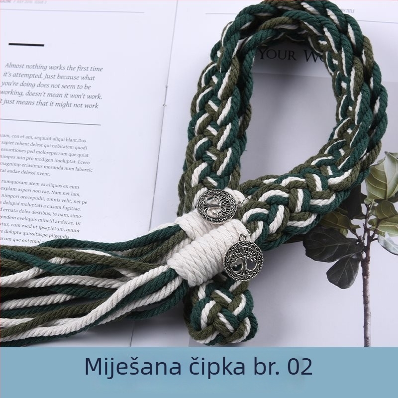 Kaiševi za zavjese s resama, ručno pletene debele užadi od tkanine, jednostavan moderan stil