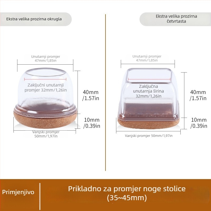 Tihi poklopci za noge stolova i stolica – debeli, otporni zaštitni navlaci za noge namještaja za smanjenje buke