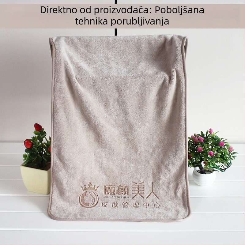 Mekana vlaknasta krpa bez dlačica za salone ljepote i njegu kože, turbanski šal za glavu, upijajući, mješavina poliestera i pamuka (150D)