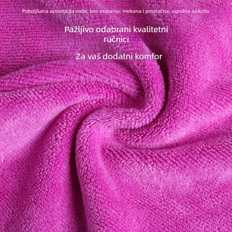 Mekana vlaknasta krpa bez dlačica za salone ljepote i njegu kože, turbanski šal za glavu, upijajući, mješavina poliestera i pamuka (150D)