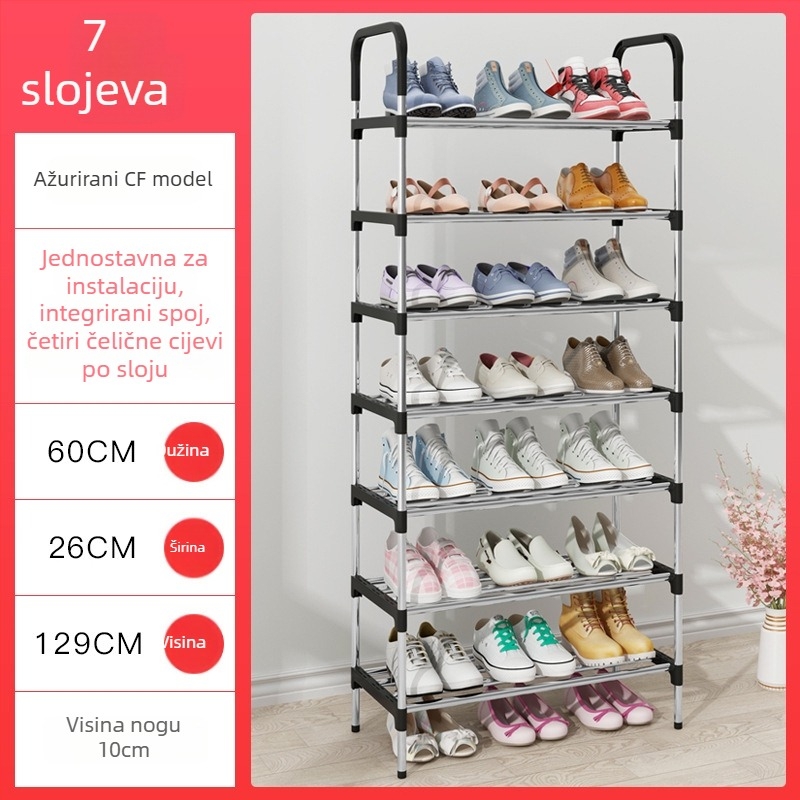Stalak za cipele, metalni, modularan od dva do sedam slojeva, model XXJ, marka Yaruifan, stil modernog minimalističkog stila