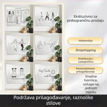 Prilagodljivi pravokutni tapiserij za sobu studenta — minimalistički poliester