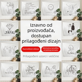 Prilagodljivi pravokutni tapiserij za sobu studenta — minimalistički poliester