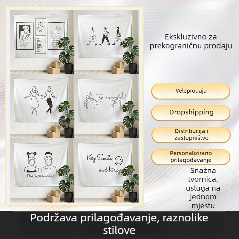 Prilagodljivi pravokutni tapiserij za sobu studenta — minimalistički poliester