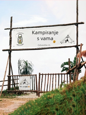 Tekstualni goblen za kampiranje na otvorenom, za piknik i proljetne izlete — dekorativna vodoravna zavjesa