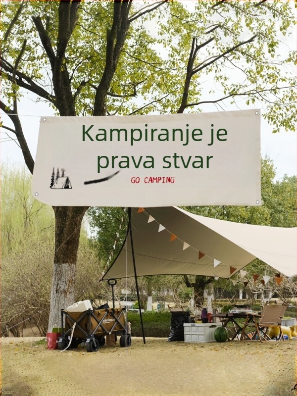 Tekstualni goblen za kampiranje na otvorenom, za piknik i proljetne izlete — dekorativna vodoravna zavjesa