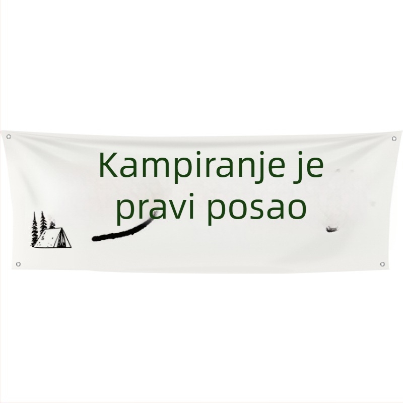 Tekstualni goblen za kampiranje na otvorenom, za piknik i proljetne izlete — dekorativna vodoravna zavjesa