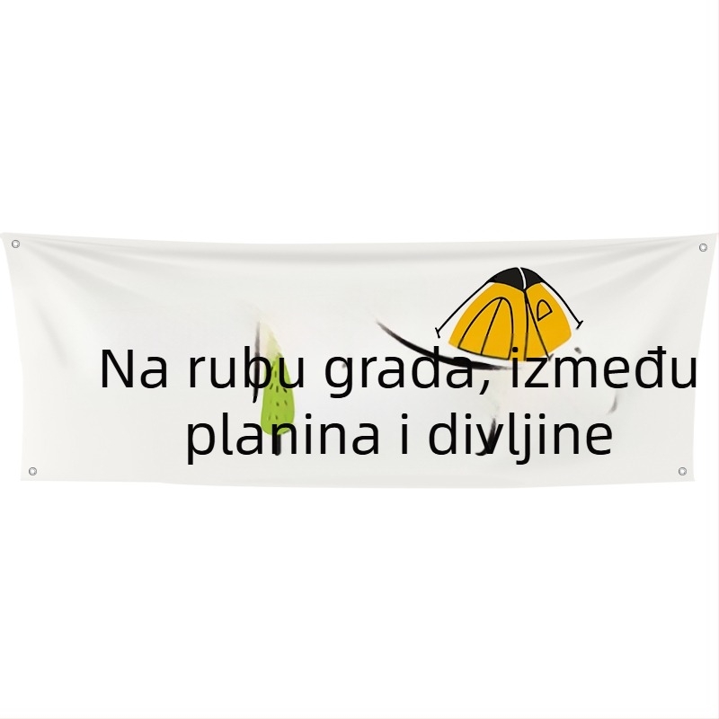 Tekstualni goblen za kampiranje na otvorenom, za piknik i proljetne izlete — dekorativna vodoravna zavjesa
