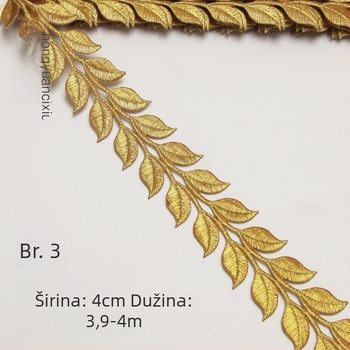 Izvezeni čipkasti ukras za kostime – Materijal: šivaća niti, Uzorak antičkog kostima, Pogodno za šešire, odjeću i kućnu dekoraciju