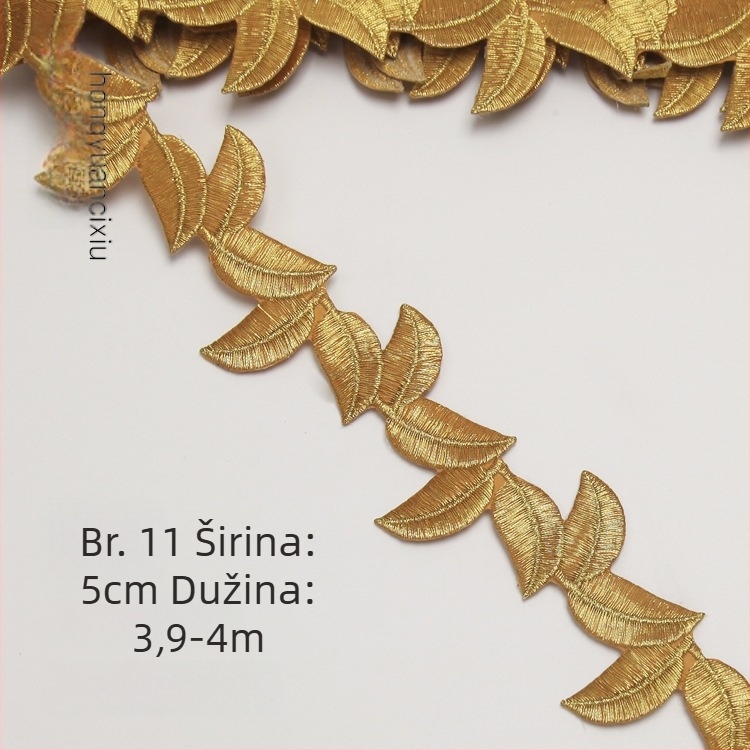 Izvezeni čipkasti ukras za kostime – Materijal: šivaća niti, Uzorak antičkog kostima, Pogodno za šešire, odjeću i kućnu dekoraciju